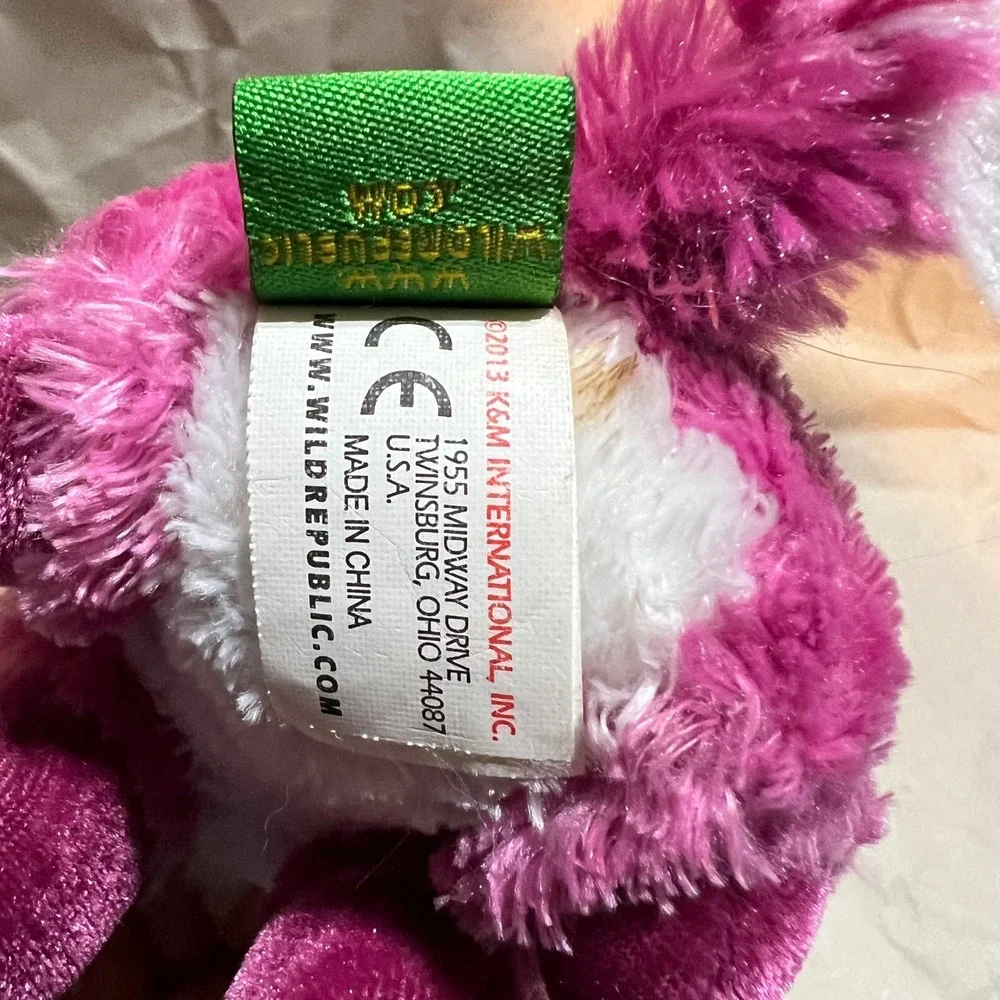 Wild Republic Small Plush Fox Magenta Pink Green Glitter Big Eyes 2013 Toy